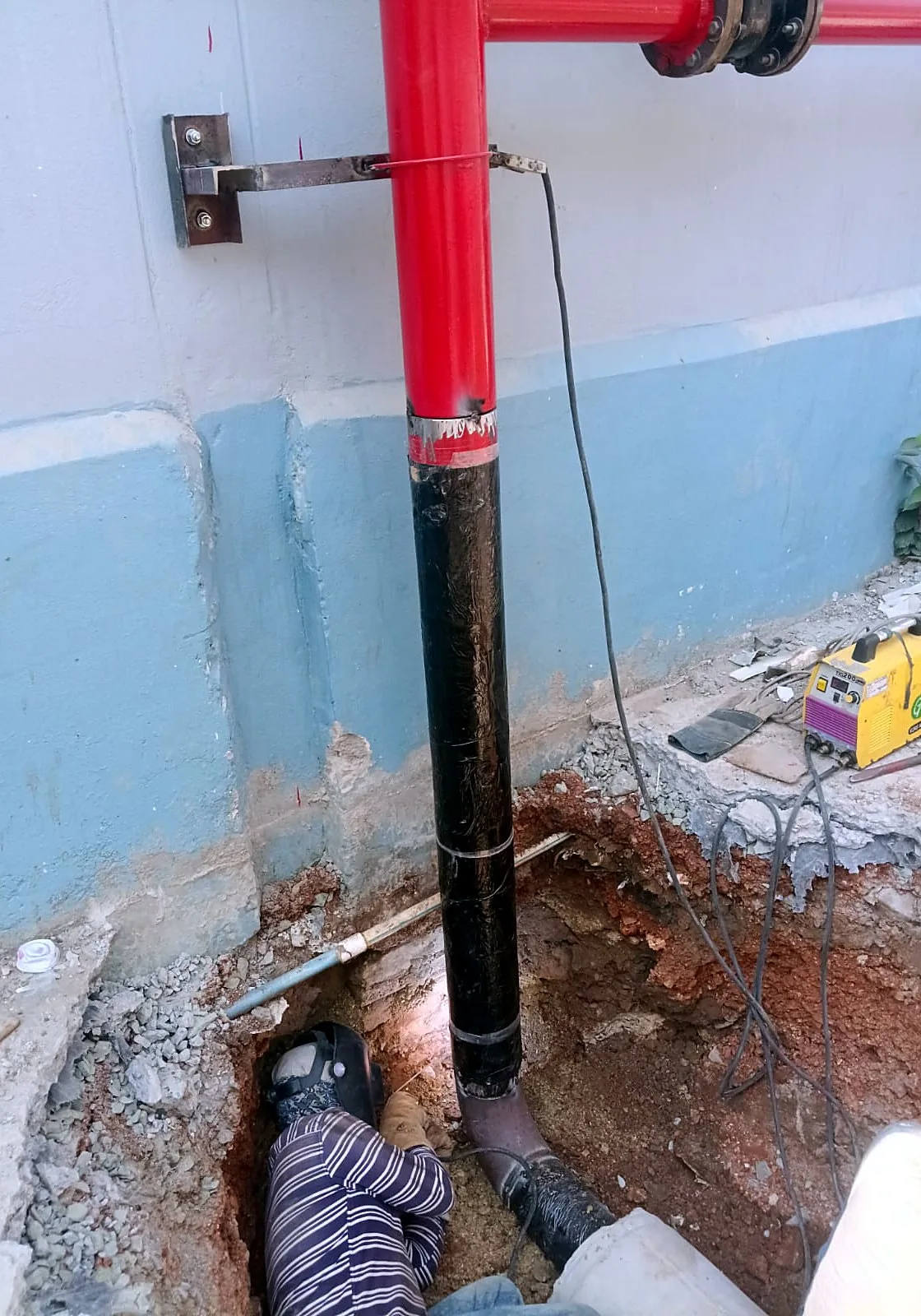 Underground fire line piping